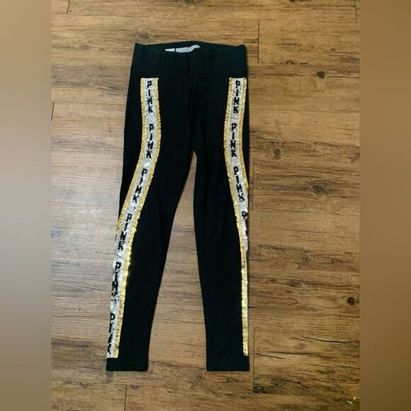 Victoria’s Secret Pink Bling Stripe Dog Tshirt/ Leggings Outfit set S - Picture 6 of 11